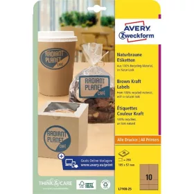   Avery L7108-25 105x57mm újrahasznosított barna kraft etikett