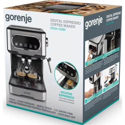 Espressor Gorenje ESCM15DBK v oțel inoxidabil - čierny