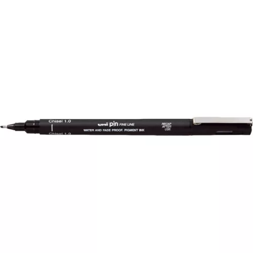 Uni PIN vágott hegyű 1 mm fekete rajzmarker