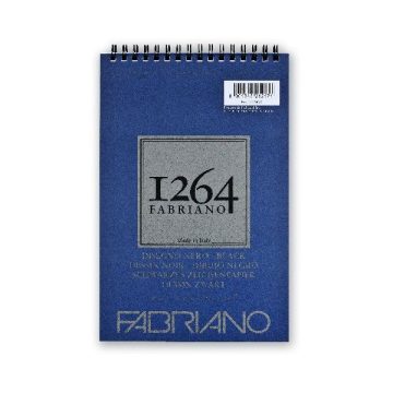   Fabriano 1264 200g A5 20lapos spirálkötött fekete rajztömb