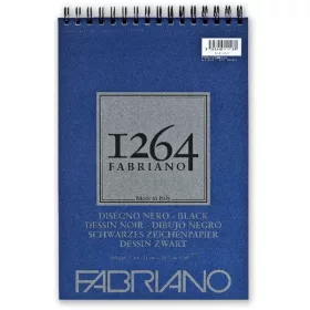   Fabriano 1264 200g A4 40lapos spirálkötött fekete rajztömb