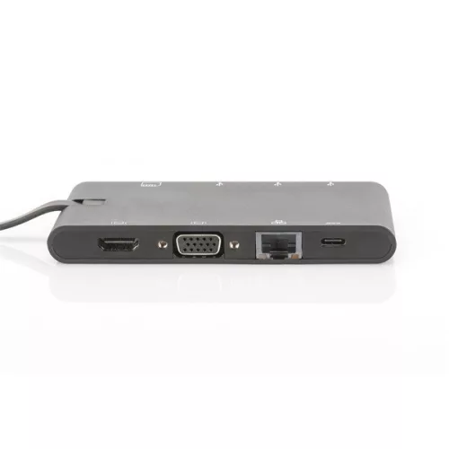 DIGITUS DA-70865 USB-C cestovná 9-portová univerzálna dokovacia stanica pre notebook