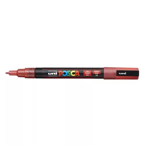 Uni POSCA PC-3ML csillámló piros marker