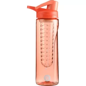   Sticlă de apă Wabo 750 ml cu cataramă din plastic, recipient pentru fructe, model coral