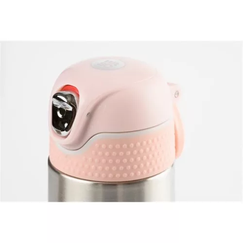 Termos Wabo cu capac din oțel, 420 ml, argintiu, cu model flamingo