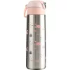 Termos Wabo cu capac din oțel, 420 ml, argintiu, cu model flamingo
