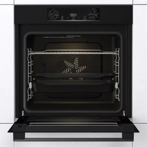 Gorenje BOS6737E06B schwarz, Einbaugerät, Backofenvolumen: 77 l, Grill, Umluft, hydrolytische Heizung, Backofen