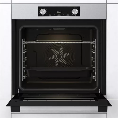 Gorenje BO6735E02X Edelstahl, Einbaugerät, Backofenvolumen: 77 l, Grill, Umluft, hydrolytische Heizung, Backofen