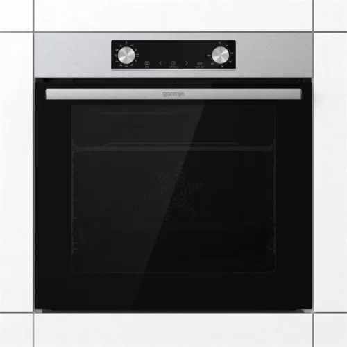 Gorenje BO6735E02X Edelstahl, Einbaugerät, Backofenvolumen: 77 l, Grill, Umluft, hydrolytische Heizung, Backofen
