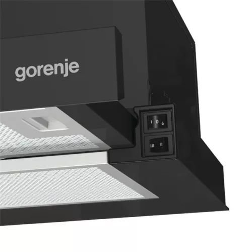 Gorenje TH60E3B, schwarz, freistehend, traditionell, Größe: 60 cm, teleskopierbar, Geräuschpegel: 67 dB, Dunstabzugshaube
