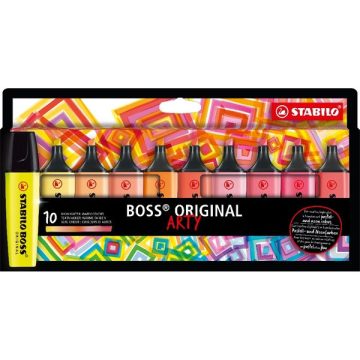   STABILO BOSS ORIGINAL ARTY meleg színek 10 db/csomag szövegkiemelő készlet