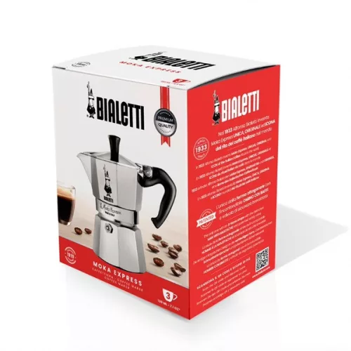 Bialetti Moka Express nerezový kávovar pre jednu osobu