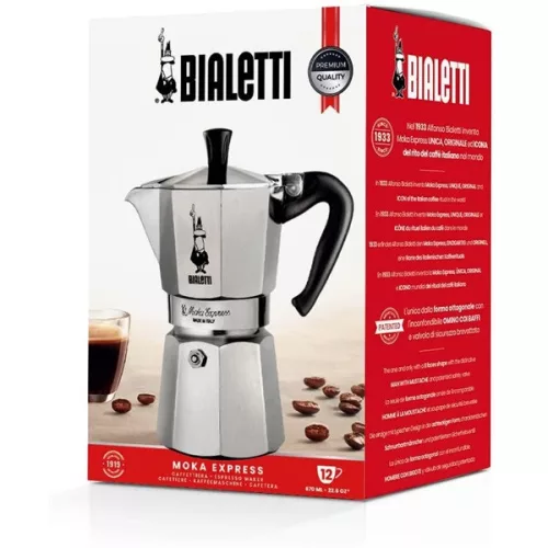 Bialetti Moka Express Edelstahl-Filterkaffeemaschine für 12 Personen
