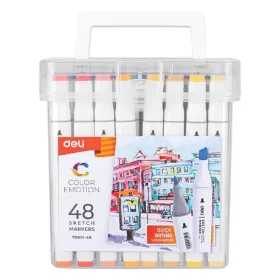   Deli Color Emotion 48 darabos kétvégű alkoholos sketch marker készlet