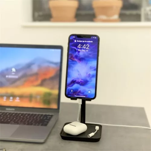 Kikkerland US216-BK fekete asztali telefontartó állvány