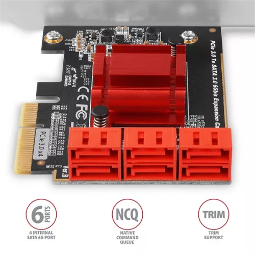 Axagon PCES-SA6 6 interných SATAIII portov 2 linková PCI-Express karta
