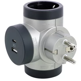   Legrand 694524 dvojitý USB-A + USB-C hliníkový otočný 2P+F rozdeľovací konektor