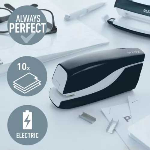 Leitz WOW elemes elektromos fekete tűzőgép