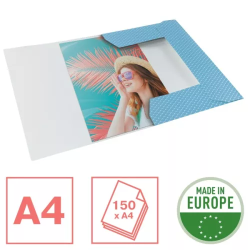 Esselte ColourBreeze kartonska plava gumena mapa