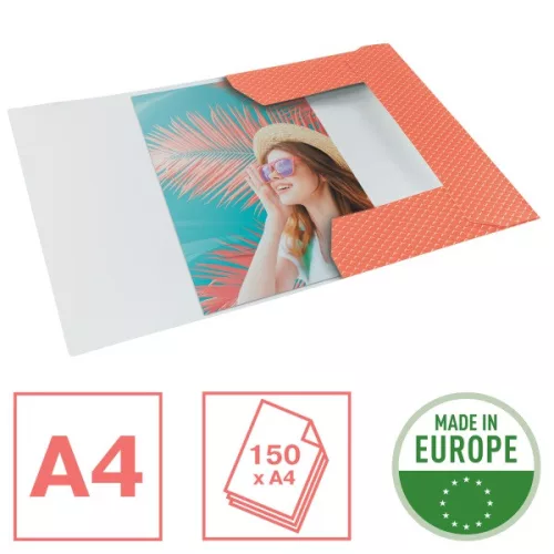 Esselte ColourBreeze kartonska koraljna gumena mapa