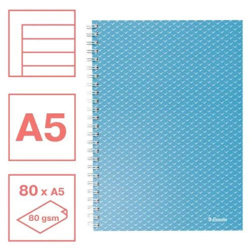 Esselte ColourBreeze A5 vonalas kék spirálfüzet