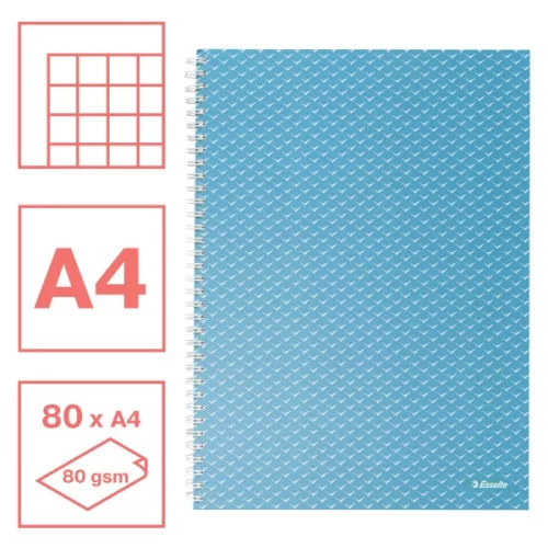 Esselte ColourBreeze  A4 kockás kék spirálfüzet