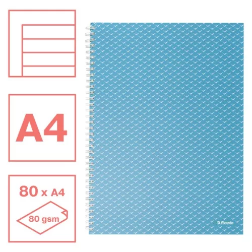 Esselte ColourBreeze A4 vonalas kék spirálfüzet