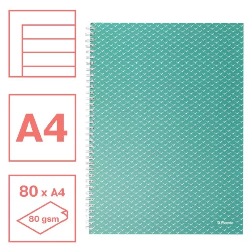 Esselte ColourBreeze A4 vonalas zöld spirálfüzet