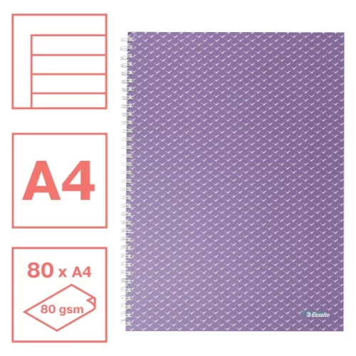 Esselte ColourBreeze A4 vonalas levendula spirálfüzet