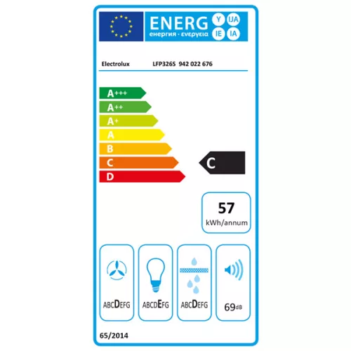 Electrolux LFP326S inox, zabudovateľný, tradičný, rozmer: 60 cm, teleskopický, úroveň výkonu: 69 dB, horúca voda