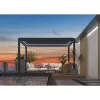 Iris MP-103GR bioklimatische, elektrisch betriebene LED-Beleuchtung, anthrazitfarbene 3x4 m Pergola