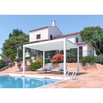   Iris MP-103WH bioklimatikus, elektromos mozgatású, LED világítású, fehér 3x4 m pergola