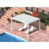 Iris MP-103WH bioklimatische, elektrisch betriebene LED-Beleuchtung, weiße 3x4 m Pergola