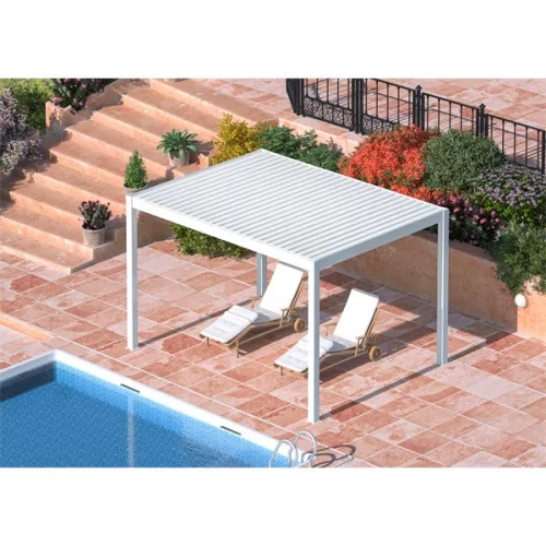 Iris MP-103WH bioklimatische, elektrisch betriebene LED-Beleuchtung, weiße 3x4 m Pergola