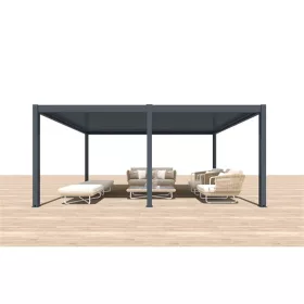   Iris MP-106GR bioklimatische, elektrisch betriebene LED-Beleuchtung, anthrazitfarbene 6x4 m Pergola