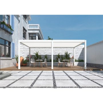   Iris MP-106WH bioklimatikus, elektromos mozgatású, LED világítású, fehér 6x4 m pergola