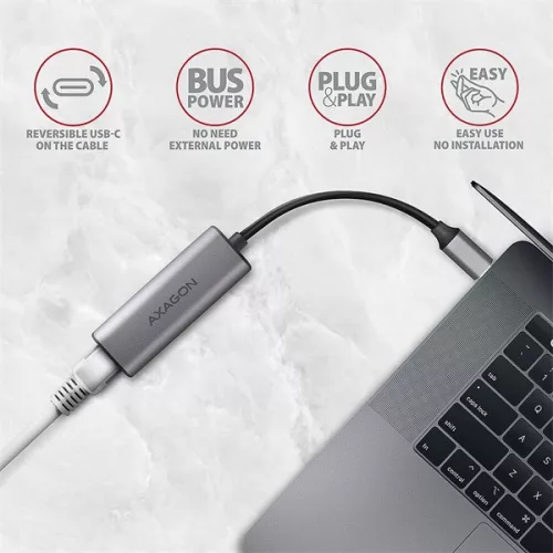 Axagon ADE-25RC Type-C USB 3.2 - Gigabitový ethernetový adaptér