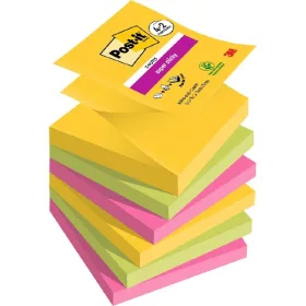   Post-it Super Sticky Carnival 76x76mm 90 Blatt 4+2 Stück gemischter Z-Notizblock 100% PEFC, SGSCH-PEFC-COC-110078