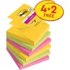 Post-it Super Sticky Carnival 76x76mm 90 Blatt 4+2 Stück gemischter Z-Notizblock 100% PEFC, SGSCH-PEFC-COC-110078