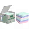 Post-it® Notizblöcke, 76 x 76 mm, recycelt, 100 Blatt, 6 Stück, gemischt, 100 % PEFC, SGSCH-PEFC-COC-110078