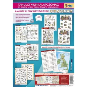  Tanulói munkalapcsomag angol kezdő angol abc A3 alátéttel és kék filctollal