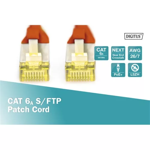 DIGITUS Cat.6A S/FTP LSZH 2m rotes Patchkabel