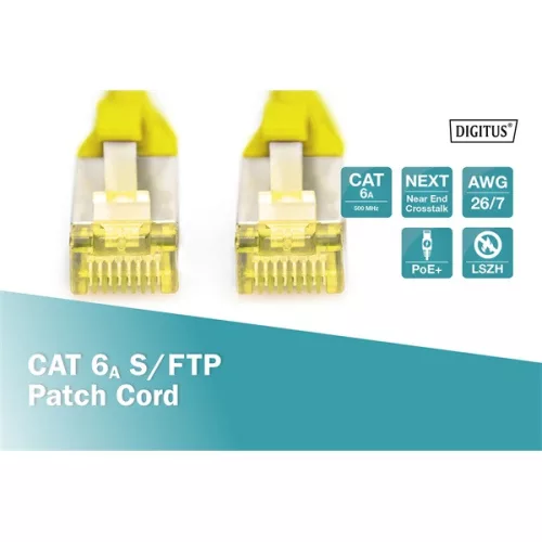 DIGITUS Cat.6A S/FTP LSZH 2m gelbes Patchkabel