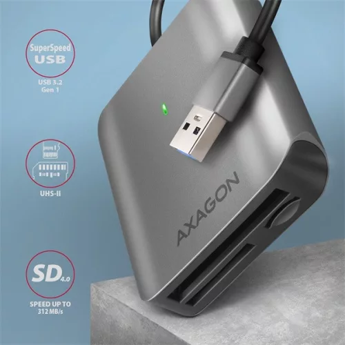 Externá čítačka kariet Axagon CRE-S3 s rozhraním USB-A 3.2 SD/microSD/CF