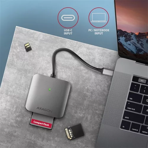 Externá čítačka kariet Axagon CRE-S3C s USB-C 3.2 SD/microSD/CF