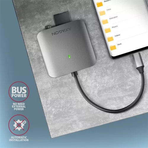 Externá čítačka kariet Axagon CRE-S3C s USB-C 3.2 SD/microSD/CF