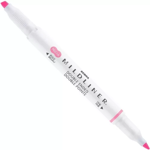 Zebra Mildliner Fluorescent rózsaszín kettős végű szövegkiemelő