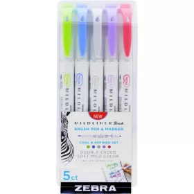   Zebra Mildliner Brush Cool&Refined  5db-os kettős végű ecset marker