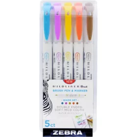   Zebra Mildliner Brush Warm 5db-os kettős végű ecset marker