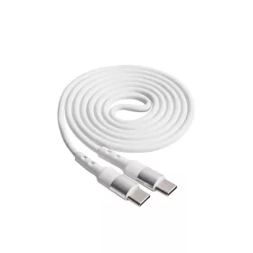   Dátový a nabíjací kábel Akyga AK-USB-40 1m Type-C - Type-C biely